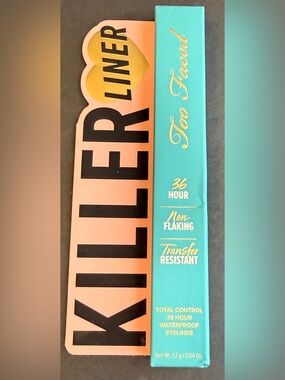 Too Faced Killer Liner 36H Waterproof Gel Eyeliner Killer Turquoise Blue NIB